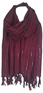 World Of Shawls Glitter Stripe** Pashmina Scarf Shawl Stole Wrap Party Gift - World of Scarfs