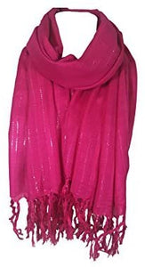 World Of Shawls Glitter Stripe** Pashmina Scarf Shawl Stole Wrap Party Gift - World of Scarfs