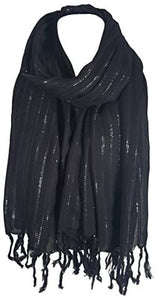 World Of Shawls Glitter Stripe** Pashmina Scarf Shawl Stole Wrap Party Gift - World of Scarfs