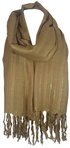 World Of Shawls Glitter Stripe** Pashmina Scarf Shawl Stole Wrap Party Gift - World of Scarfs