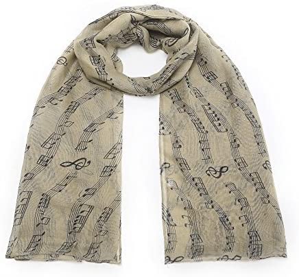 World of Shawls Music Print Scarf Musical Notes Classical Mozart Style Crotchet Quaver Scarf Ladies Fashion Wrap Scarves - World of Scarfs