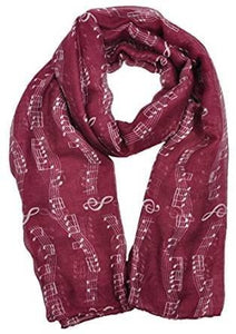 World of Shawls Music Print Scarf Musical Notes Classical Mozart Style Crotchet Quaver Scarf Ladies Fashion Wrap Scarves - World of Scarfs