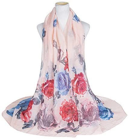 World of Shawls Rose Floral Print Sarong, Coverup, Scarf, Big Size - World of Scarfs