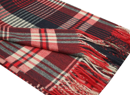 World of Shawls WINTER WARMER Thick Large Plaid Check Design Fashion Scarf Blanket Wrap Unisex - World of Scarfs