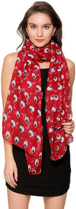 World of Shawls Girls Ladies Little Cartoon Sheep Print Scarf - World of Scarfs