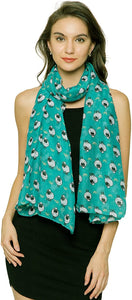 World of Shawls Girls Ladies Little Cartoon Sheep Print Scarf - World of Scarfs